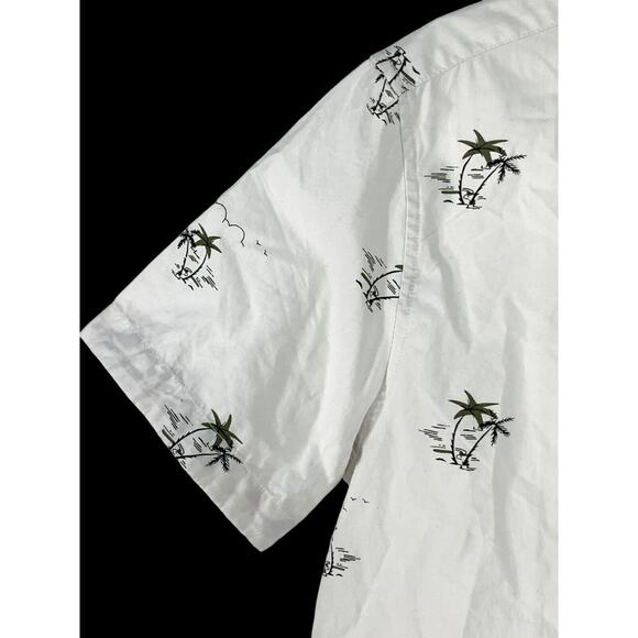 Denim & Flower Tropical Collection Palm Tree Button Down Shirt Large - Picture 3 of 12